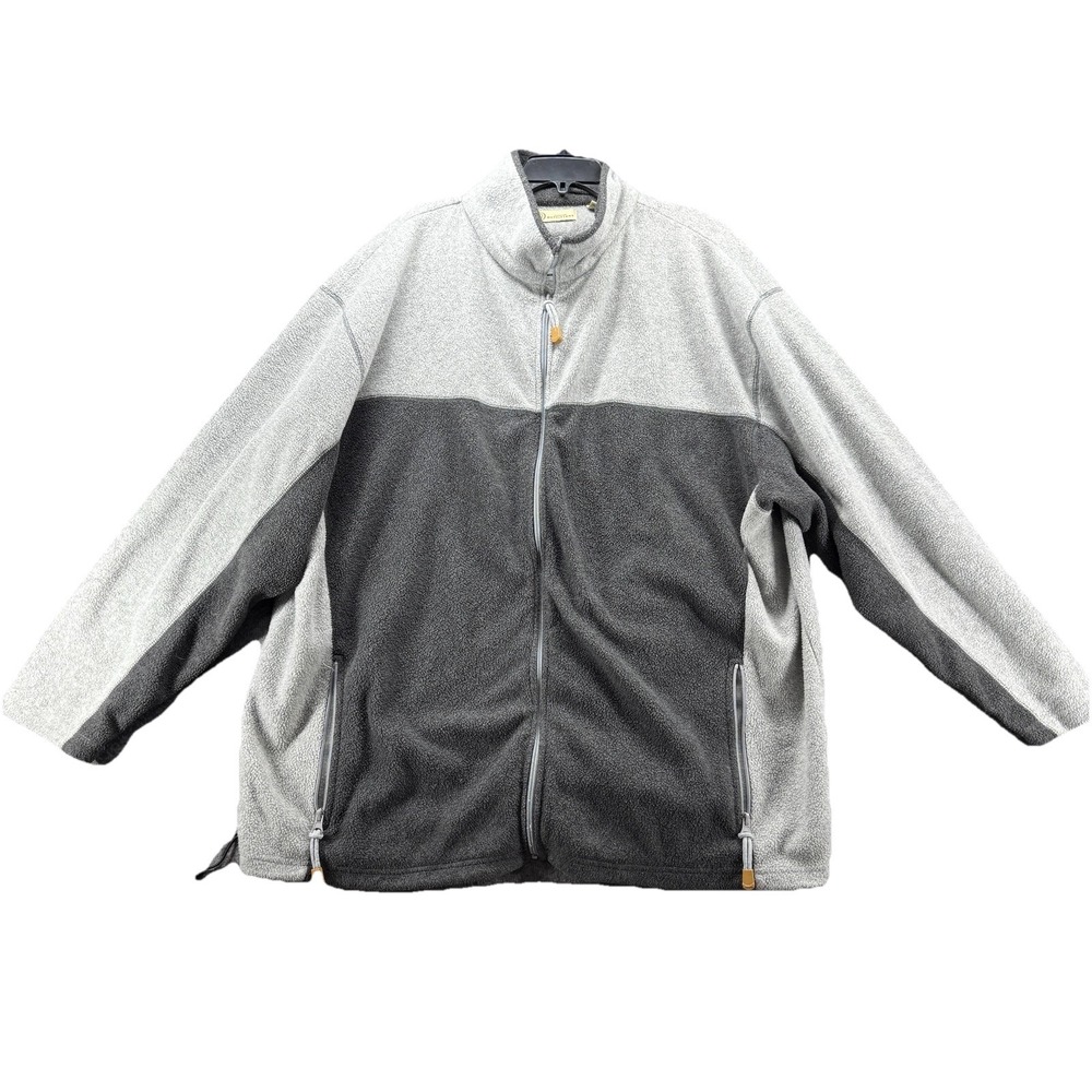 Outdoor Outfitters Men 3XL Gray Fleece Jacket Full Zip Two Tone Warm Casual Coat